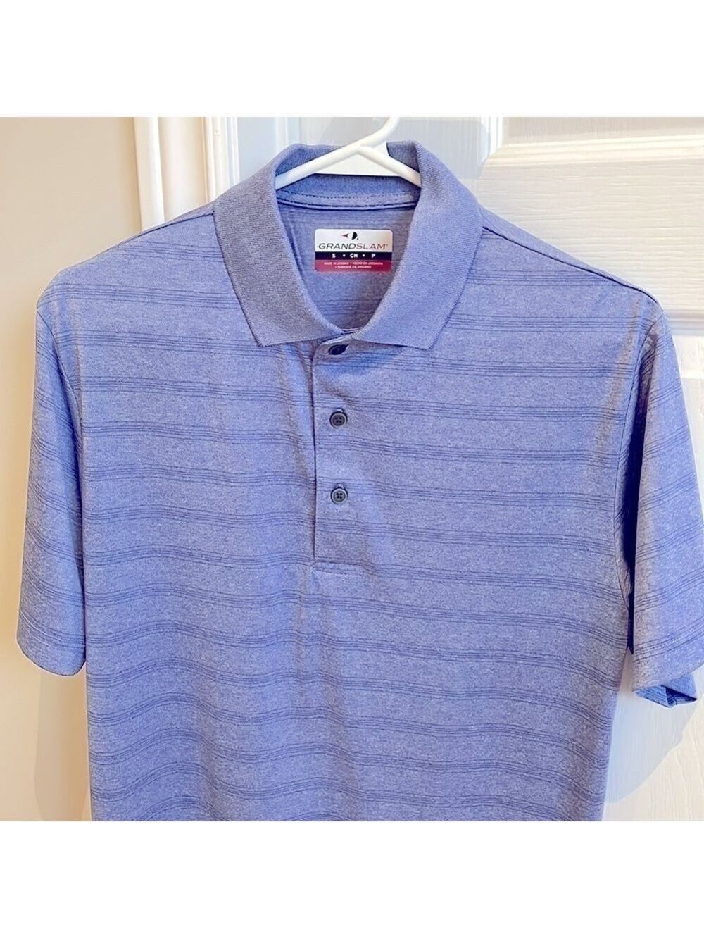 Grand Slam Mens Striped Golf Polo Shirt -S